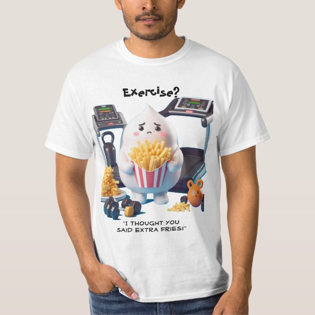 T-shirt Fries contre fitness (Devant)