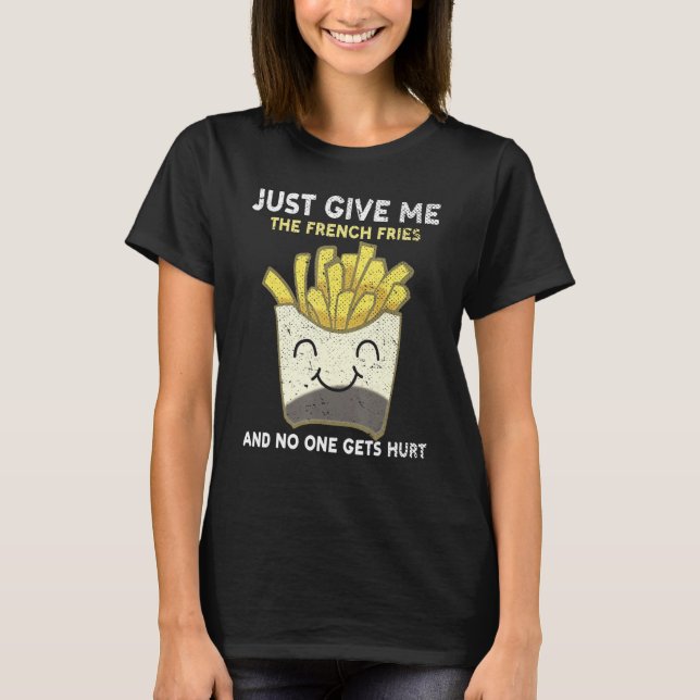 T-shirt Fries Français Amusant Frégate Restauration rapide (Devant)