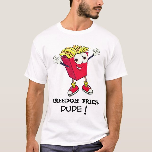 T-shirt Fries Française Chemise TGIF - Drôle Aiguille Alim (Devant)