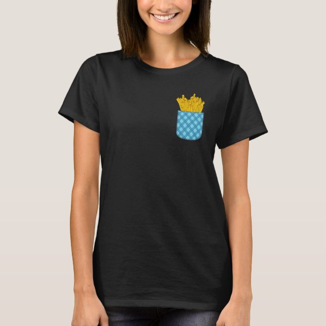T-shirt Fries Lover Foodie Fast Food Cute Potatée Poche Fr (Devant)