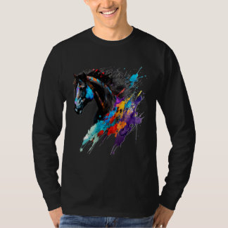T-shirt Friesian Horse Paint Splatter Exotic Horse Splatt