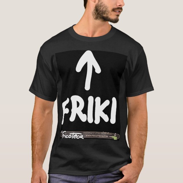 T-shirt Friki Texte blanc sur noir (Devant)