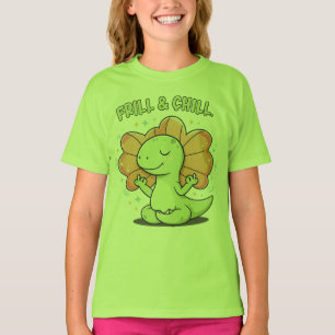 T-shirt Frill & Chill Kawaii Dilophosaurus Dinosaure Zen Y