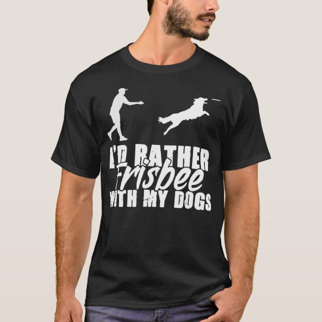 T-shirt Frisbee avec mes chiens Disque Golf Sport Ultimate (Devant)