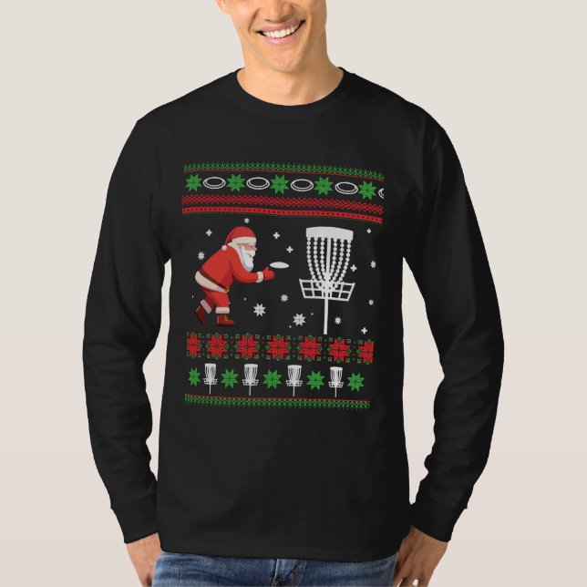 T-shirt Frisbee Golf Ugly Christmas Sweater (Devant)