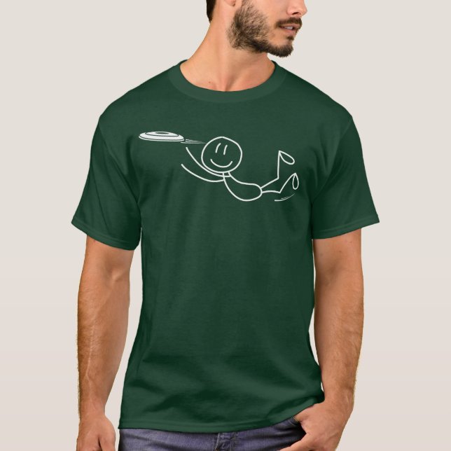 T-shirt Frisbee Stickman Disc Golf Drôle Ultimate Frisbee  (Devant)