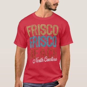 T-shirt Frisco Beach North Carolina HIBISCUS SCRIPT Trois