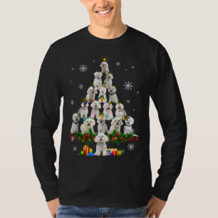 T-shirt Frise de Bichon Frise Noël Lumières Drôle Chien Xm