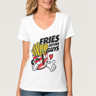 T-shirt Frites avant les mecs – Frites françaises de dessi