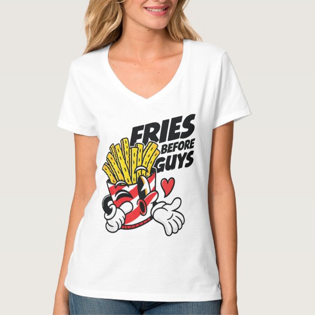 T-shirt Frites avant les mecs – Frites françaises de dessi (Devant)