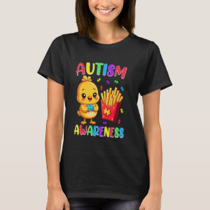 T-shirt Frites de puzzle de poussin mignon pour la sensibi