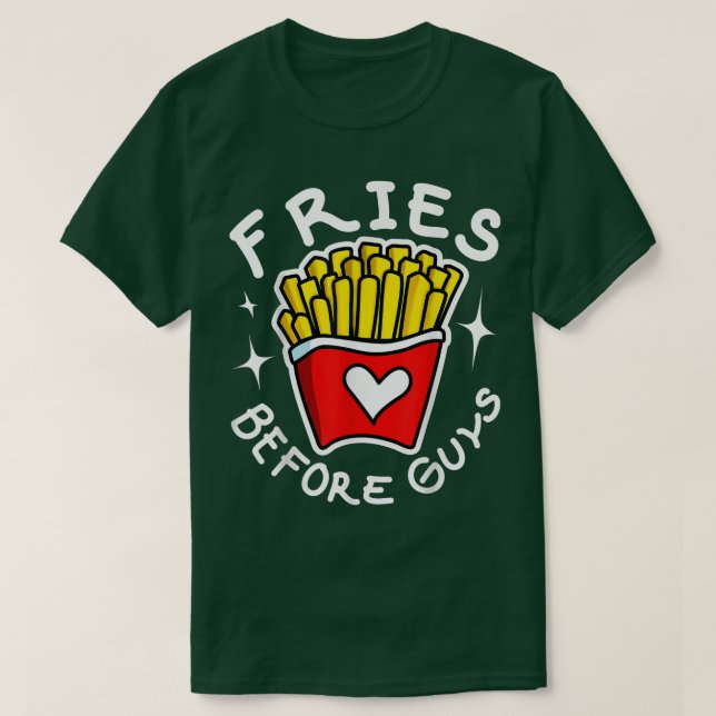 T-shirt Frites Drôles Sur Les Mecs Amusant Cute BFF  (Design devant)