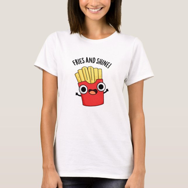 T-shirt Frites Et Brille Blagues Nourriture Drôle  (Devant)