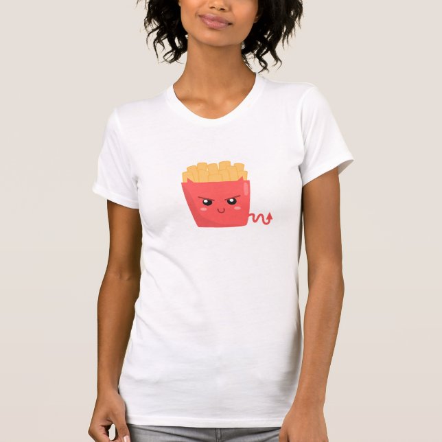 T-shirt Frites françaises maléfiques mais Kawaii (Devant)