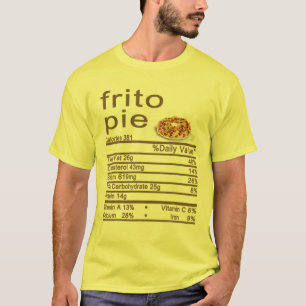 T-shirt Frito Pie Nutrition Fact Étiquette Thanksgiving C