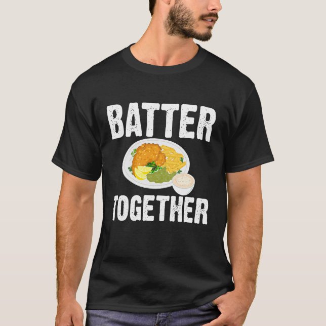 T-shirt Friture de poisson frite ensemble (Devant)
