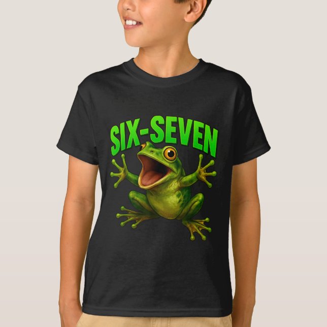 T-shirt Frog 67 Meme Six Seven Funny Gen Alpha  (Devant)