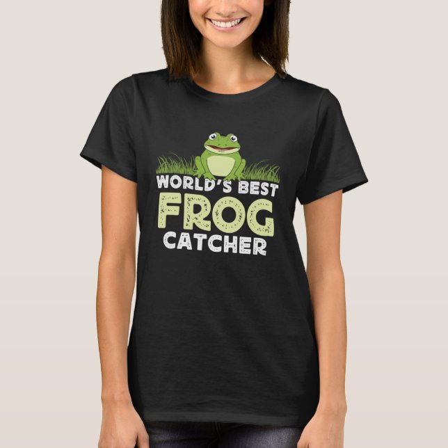 T-shirt Frog Amphibians Exotic Animal Frog Hunter Tadpole  (Devant)