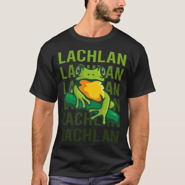T-shirt Frog Art - Nom de Lachlan (Devant)