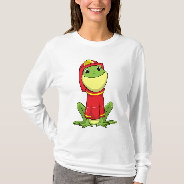 T-shirt Frog as Firefighter avec Helmet (Devant)