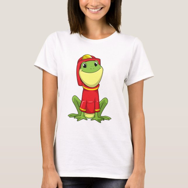 T-shirt Frog as Firefighter avec Helmet (Devant)