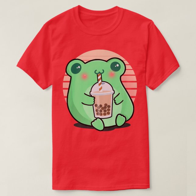 T-shirt Frog Boba Thé Drôle Amphibien Bubble Thé (Design devant)