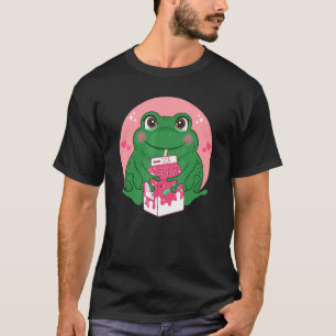 T-shirt Frog Boire fraise Lait Femmes Hommes Ados Garçons