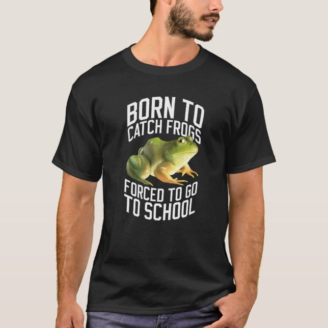 T-shirt Frog Catching Kids And Frog Catcher   (Devant)