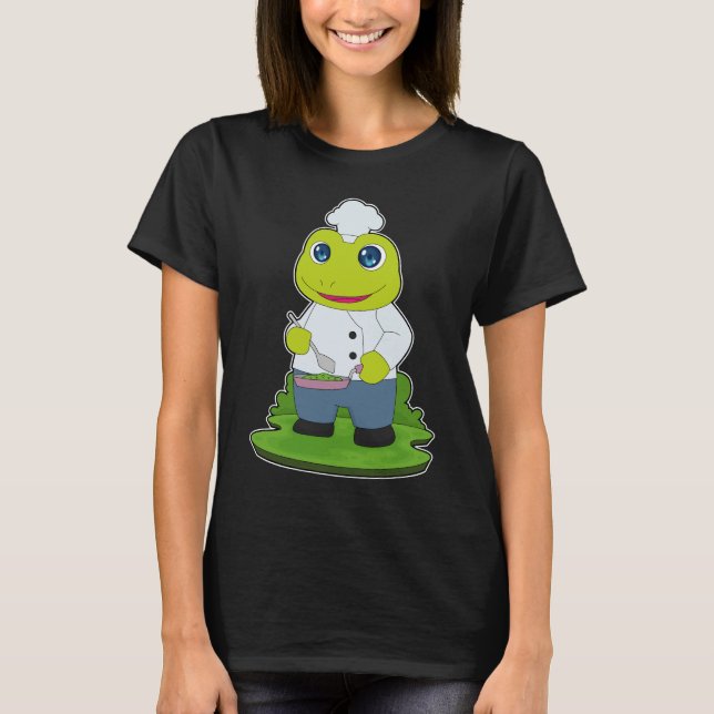 T-shirt Frog Cook Pan Cooking (Devant)
