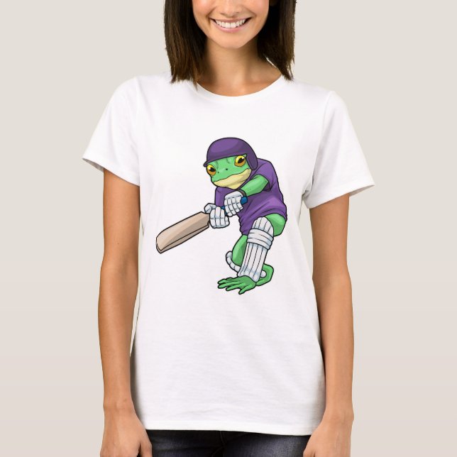 T-shirt Frog Cricket Cricket bat Sports (Devant)