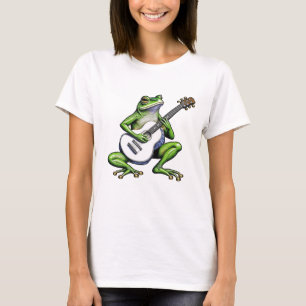 T-shirt Frog drôle Jouer de la guitare