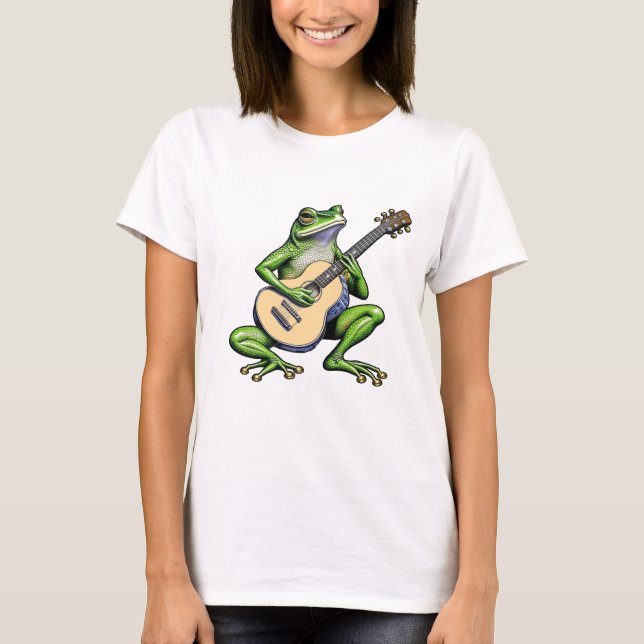T-shirt Frog drôle Jouer de la guitare (Devant)
