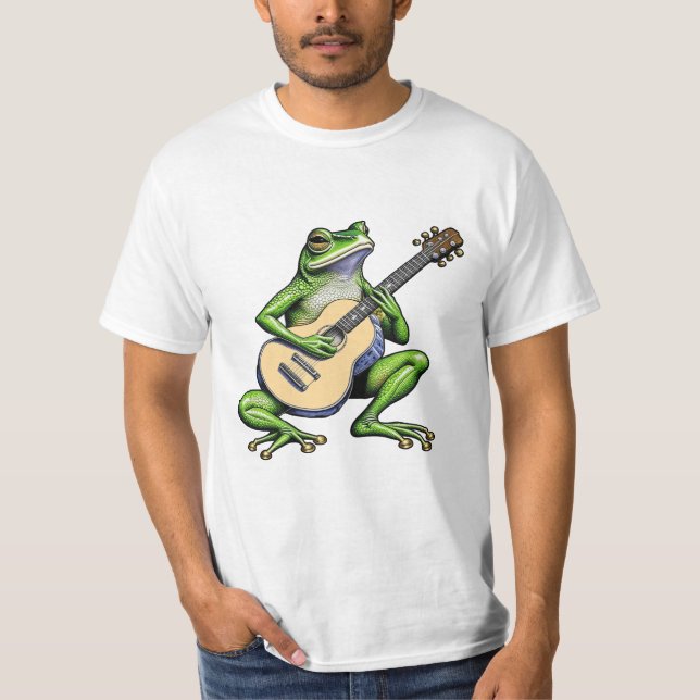 T-shirt Frog drôle Jouer de la guitare (Devant)