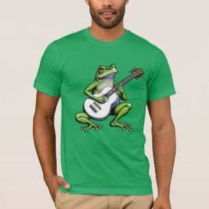 T-shirt Frog drôle Jouer de la guitare
