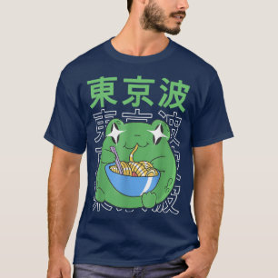 T-shirt Frog Eating Ramen Japan Cottagcore Aesthetic Kawa
