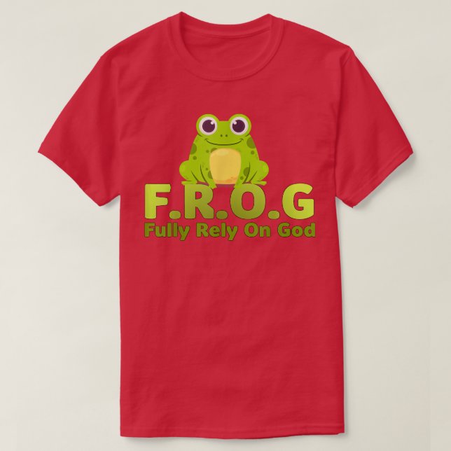 T-shirt FROG funny definition fully rely on god (Design devant)