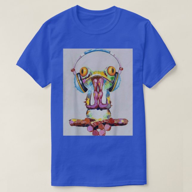 T-shirt Frog funny Music  (Design devant)