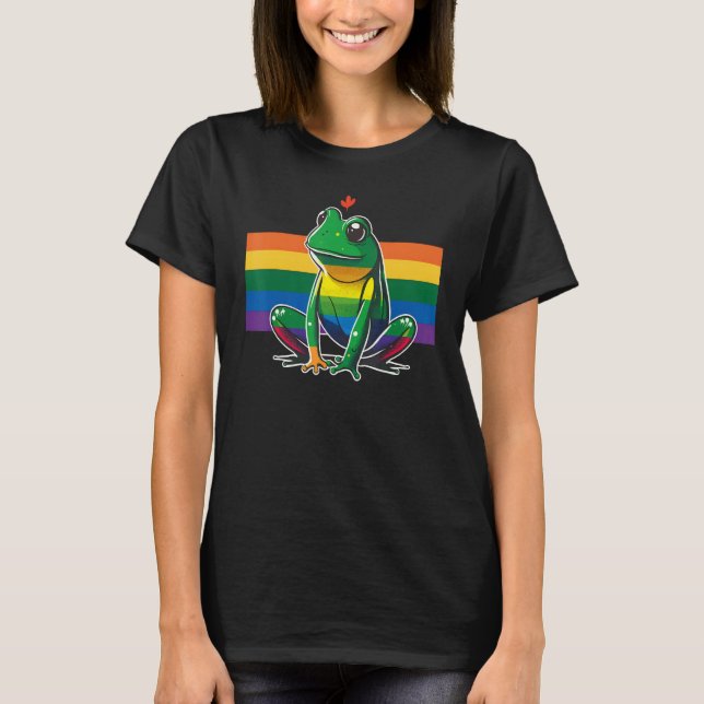 T-shirt Frog Gay Pride LGBT Rainbow Flag on Frog LGBTQ 2 (Devant)