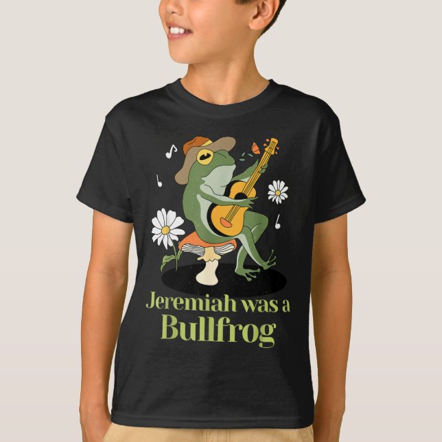 T-shirt Frog Guitar-jeremiah Was Bullfrog Funny Saying  (Devant)