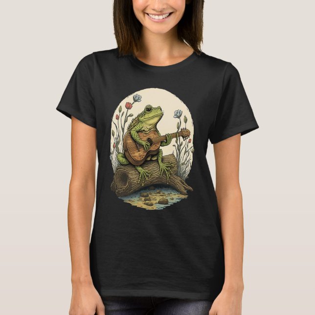 T-shirt Frog Jouer Guitare Frog Jouer Banjo Sur (Devant)