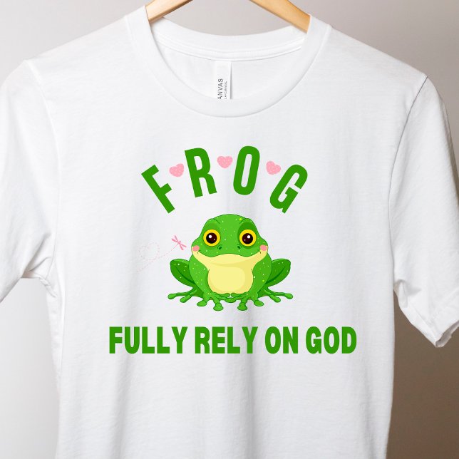 T-shirt Frog Religieux Pleinement Dépendre De Dieu Christi (Créateur téléchargé)