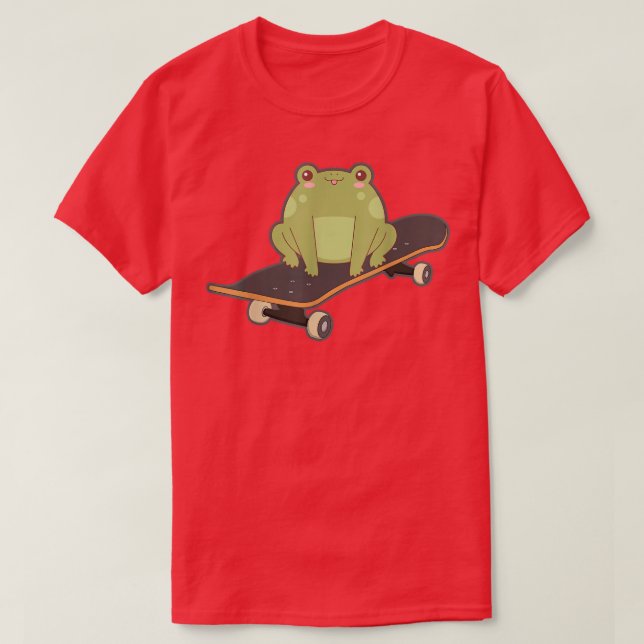 T-shirt Frog Skateboard drôle Kawaii Toad Jouer Japonais (Design devant)