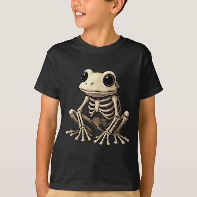 T-shirt Frog Skeleton Halloween Funny Frog Lover Men Women (Devant)