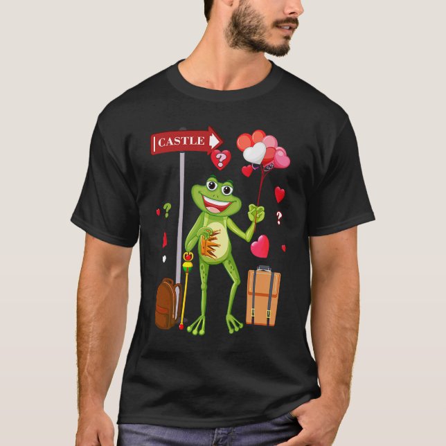 T-shirt Frog Valentines day Love for Kids teens Men Women (Devant)