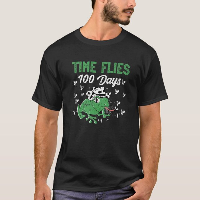 T-shirt Frog Vol Temps Vols 100 Jours D'École (Devant)