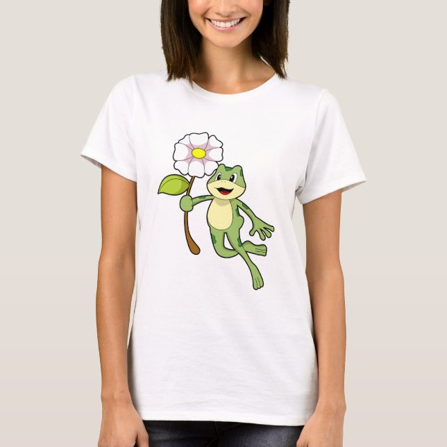 T-shirt Frog with Flower. (Devant)