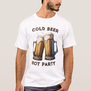 T-shirt Froid Beer Hot Party Deux pintes parfait Combo