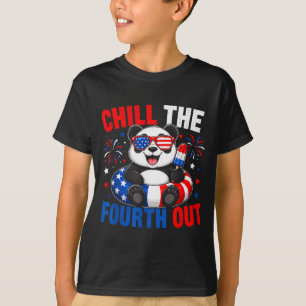 T-shirt Froid Patriotique Le Quatre Out Fun Panda 4 Juille