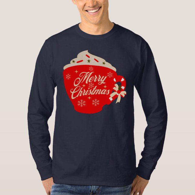 T-shirt Froide de Noël Paillettes Flocons de Neige (Devant)
