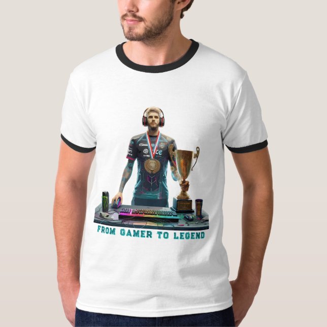 T-shirt From Gamer To Legend Esports Champion Shirt (Devant)
